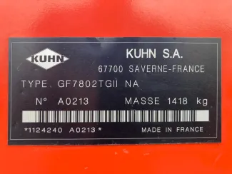 2016 KUHN GF7802T GII - Tag
